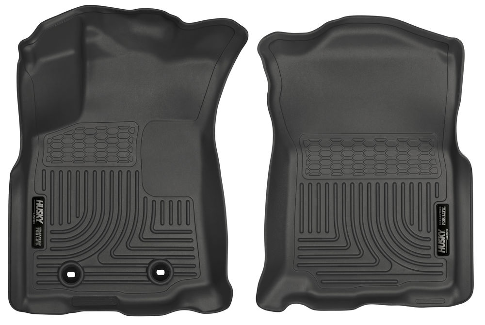 Husky Floor liner, Molded smooth fit raised ribs (2 piece) DBL Cab - 2016-2017