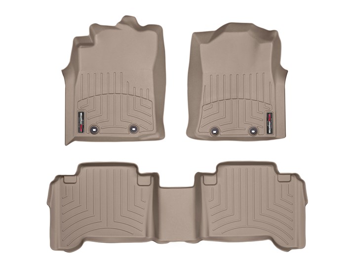 WeatherTech Pair Tacoma Double Cab Floor Liners (Automatic) - 2005-2015 - TAN - Click Image to Close