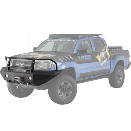 Warrior Tacoma Front Winch Bumper w/ Brushguard, D-ring mts, Light Plates 2012-2015 - Click Image to Close