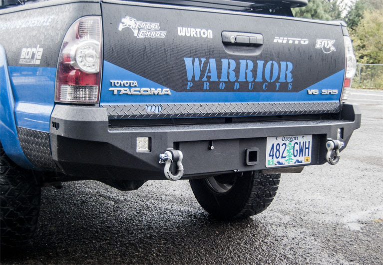 Warrior Tacoma Rear Hitch Bumper w/ D-Ring Mounts & Lockable Storage Trunk 2005-2015 - Click Image to Close