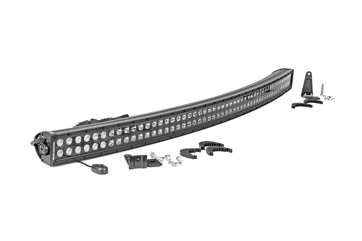 Rough Country 50in Curved Cree LED Light Bar; Dual Row; Black Series - Click Image to Close