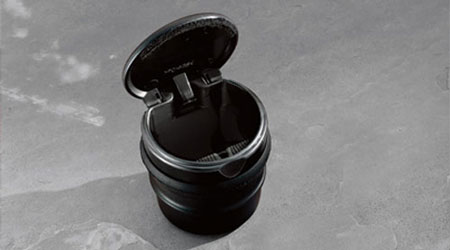 Black Ashtray Cup with Retainer Clip