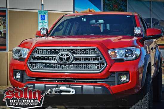 SDHQ 2016+ Tacoma Behind-the-Grille Dual LED Bar Light Mount - Click Image to Close