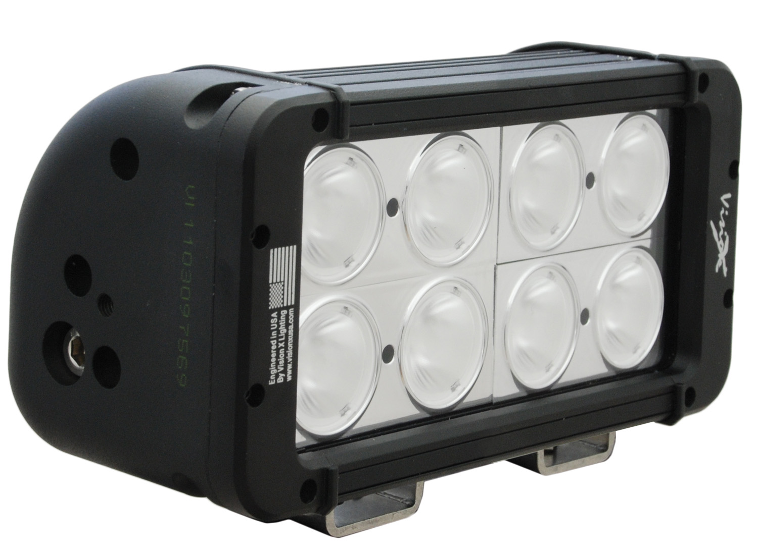 8" EVO PRIME DOUBLE LED BAR BLACK 8 10W LED'S NARROW - Click Image to Close
