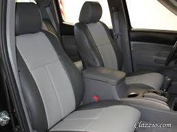 Clazzio Tacoma Access Cab w/front sports seat FRONT SEATS ONLY - Black or Dk Grey Leather & Stitching (Solid)