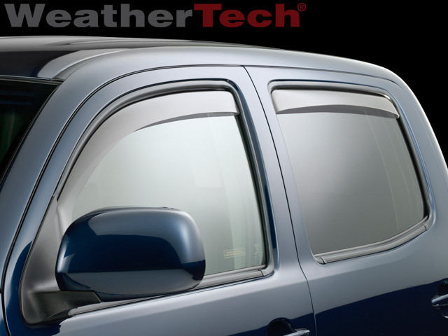 WeatherTech Side Window Deflectors - Double Cab - Dark Smoke - (Set of 4) - 2016+ - Click Image to Close