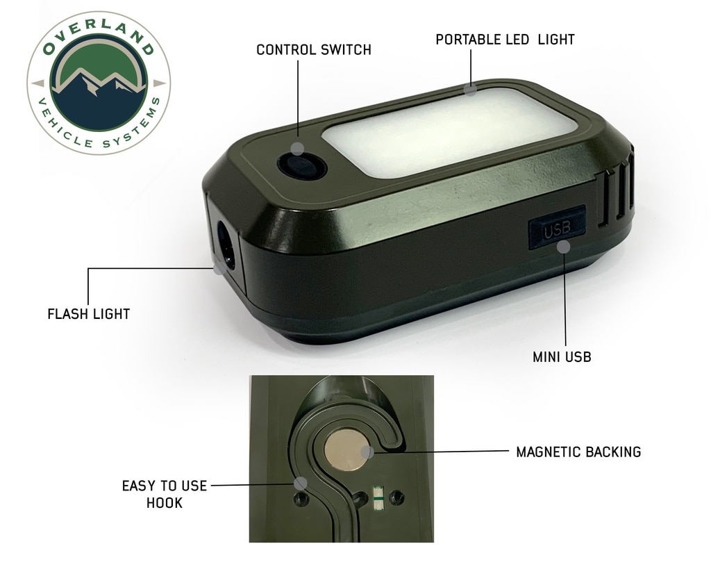 Overland Vehicle Systems Solar Camping Light Pods & Speaker Universal Wild Land - Click Image to Close