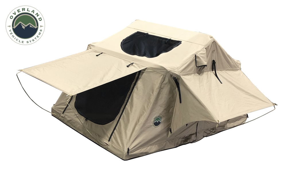 Overland Vehicle Systems Roof Top Tent 3 Person with Green Rain Fly TMBK