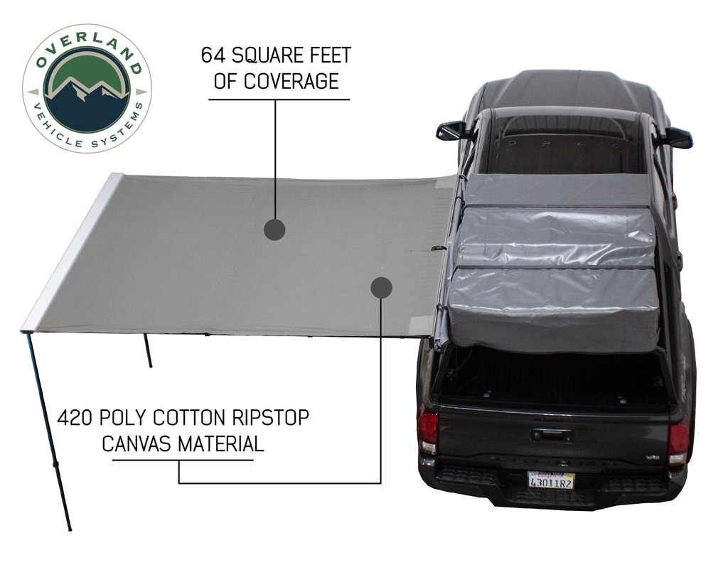 Overland Vehicle Systems Awning 2.5-8.0 Foot With Black Cover Universal Nomadic