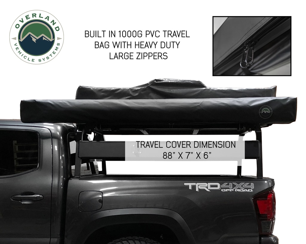 Overland Vehicle Systems Awning 2.5-8.0 Foot With Black Cover Universal Nomadic - Click Image to Close