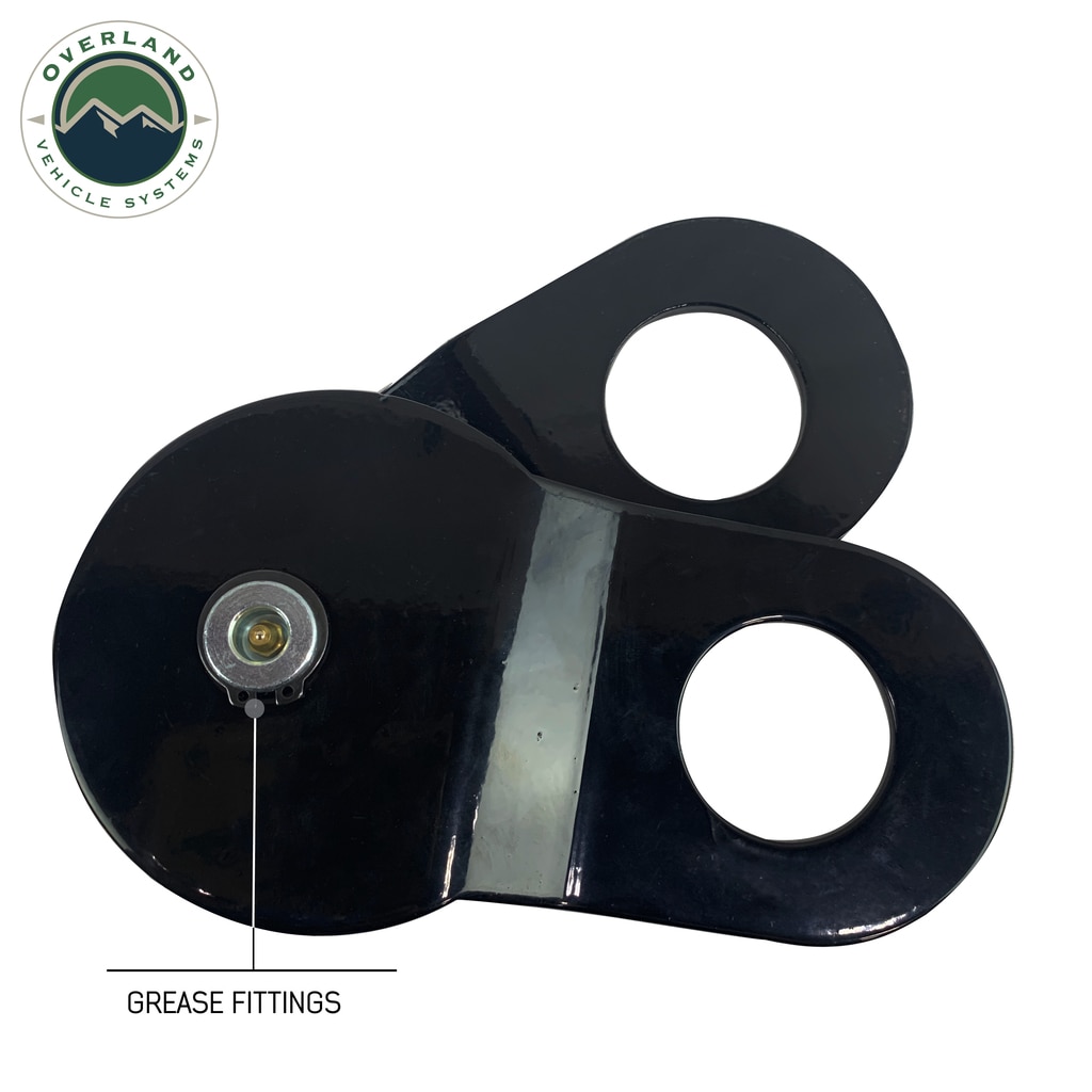 Overland Vehicle Systems Snatch Block Black 30,000 Lb Breaking Strength Standard Universal - Click Image to Close