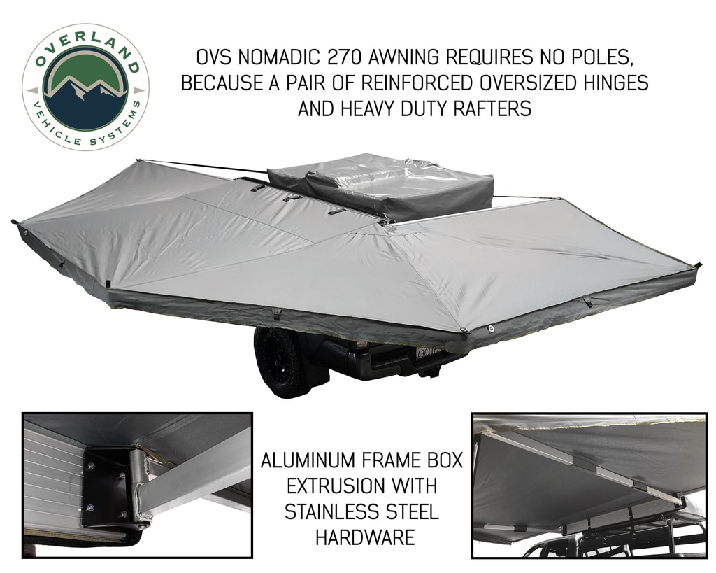 Overland Vehicle Systems Awning 270 Degree Awning and Wall 1, 2, & 3, W/Mounting Brackets Driverside Nomadic
