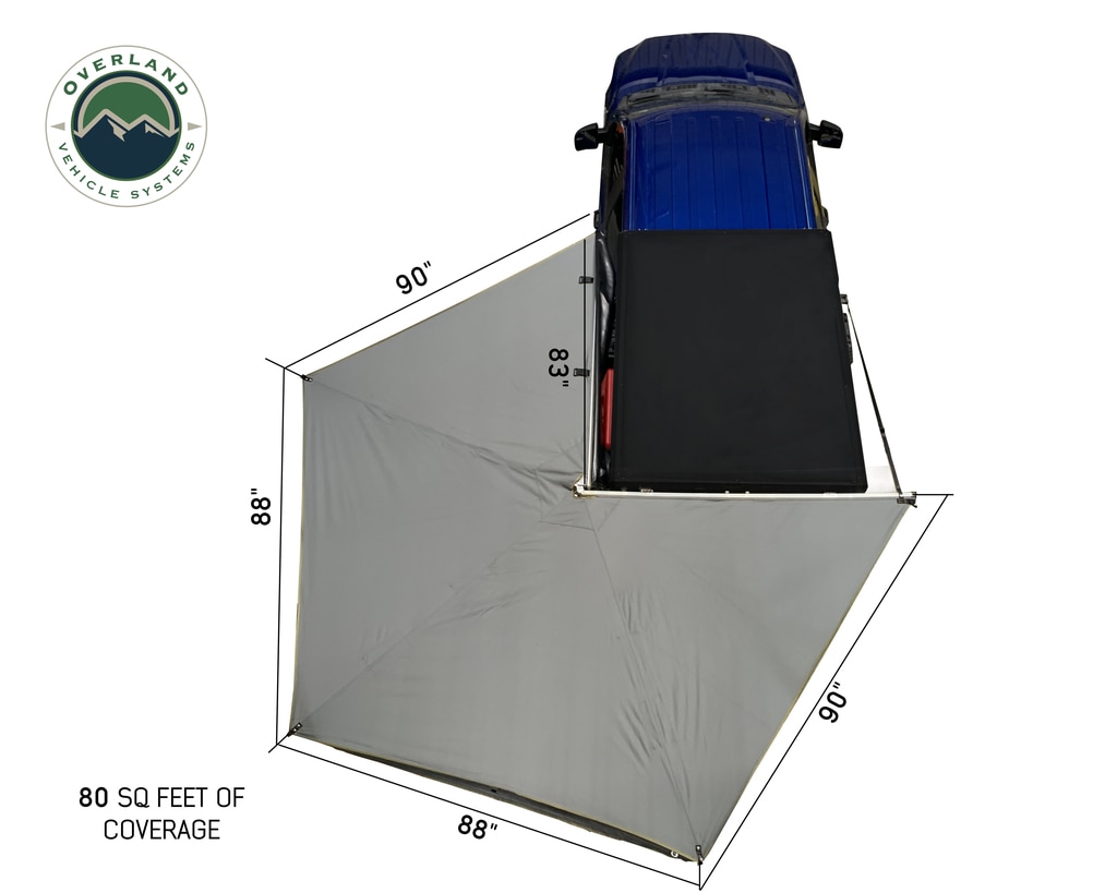 Overland Vehicle Systems Nomadic 270 LT Driver Side Awning With Bracket Kit - Click Image to Close