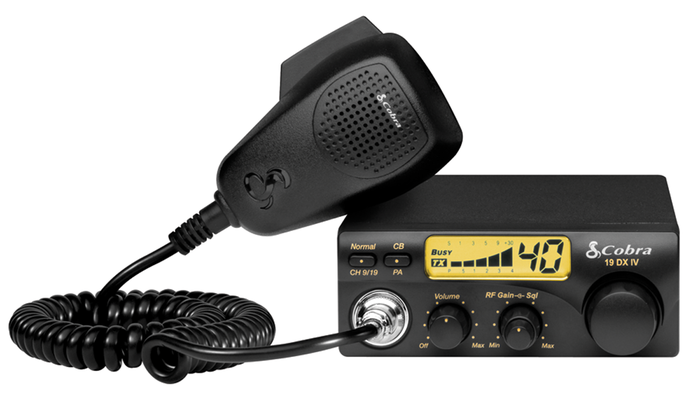 Cobra 19 DX IV Compact 40 Channel 4 Watt CB Radio with RF Gain