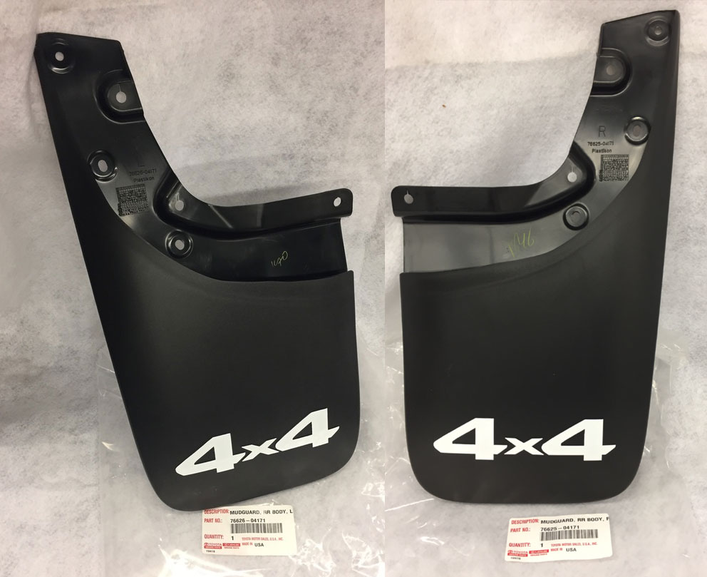 Mud Guards; DRIVER and PASSENGER Side; 2005-2015 Tacoma 4X4 - Click Image to Close