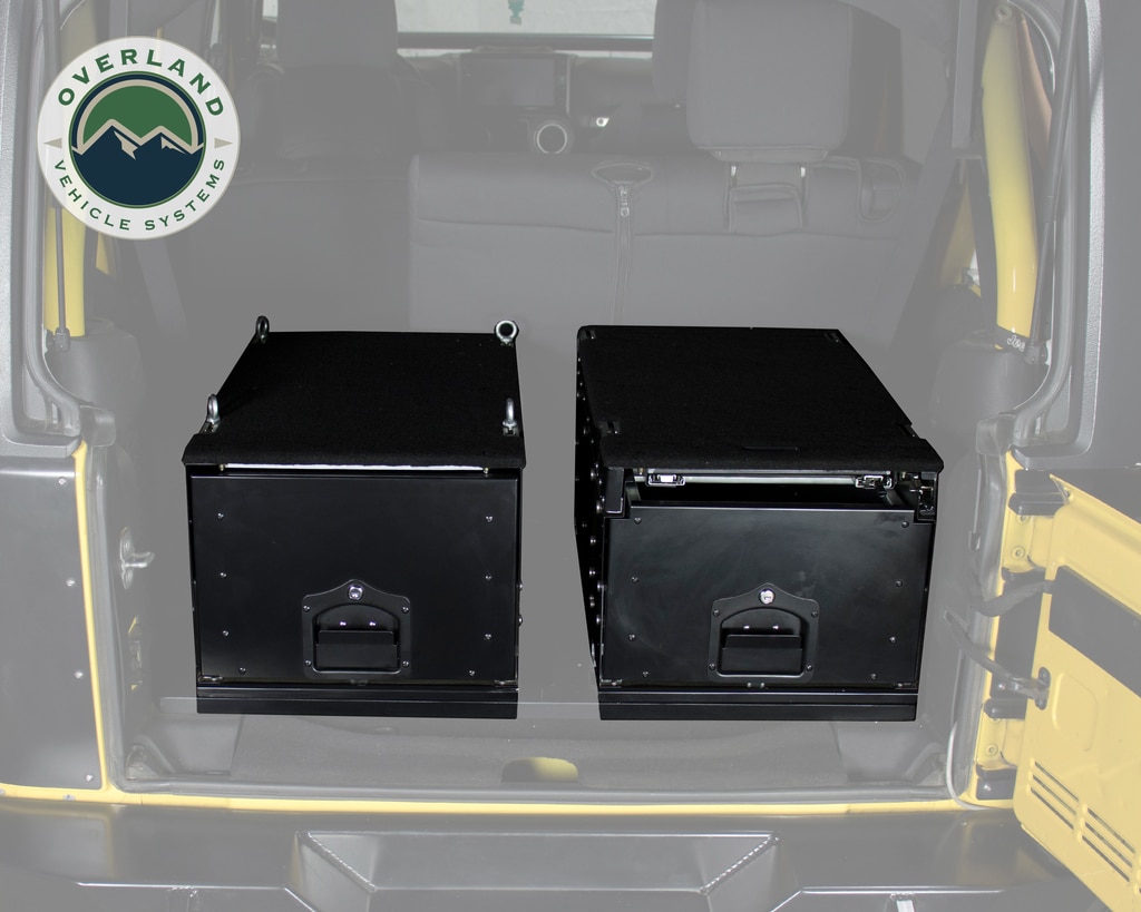 Overland Vehicle Systems Cargo Box With Slide Out Drawer Size Black Powder Coat Universal