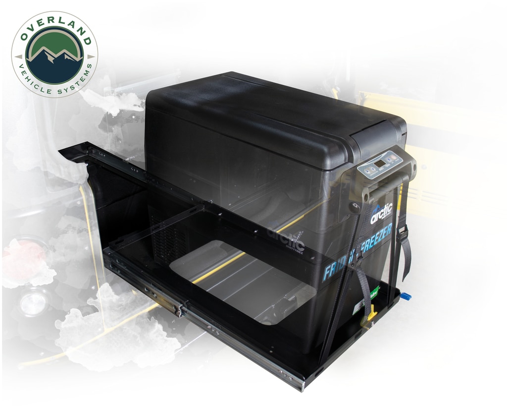 Overland Vehicle Systems Refrigerator Tray With Slide and Tilt Small - Click Image to Close