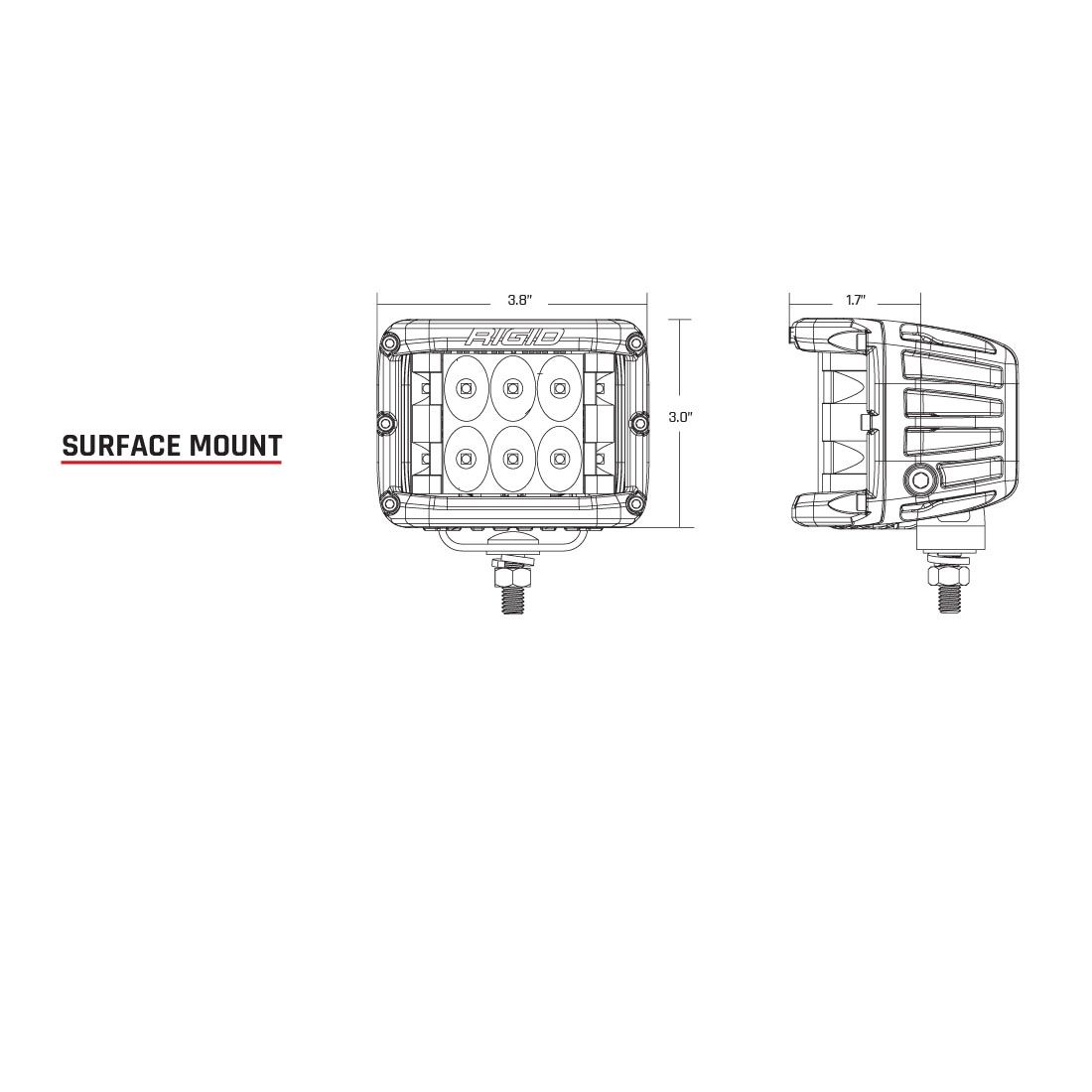 Rigid Industries Spot Surface Mount Pair D-SS Pro - Click Image to Close