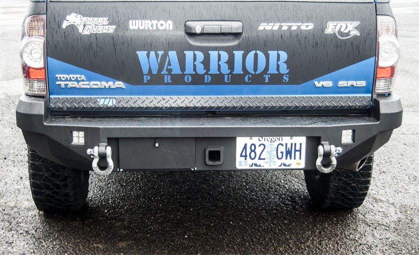 Warrior Tacoma Rear Hitch Bumper w/ D-Ring Mounts & Lockable Storage Trunk 2005-2015
