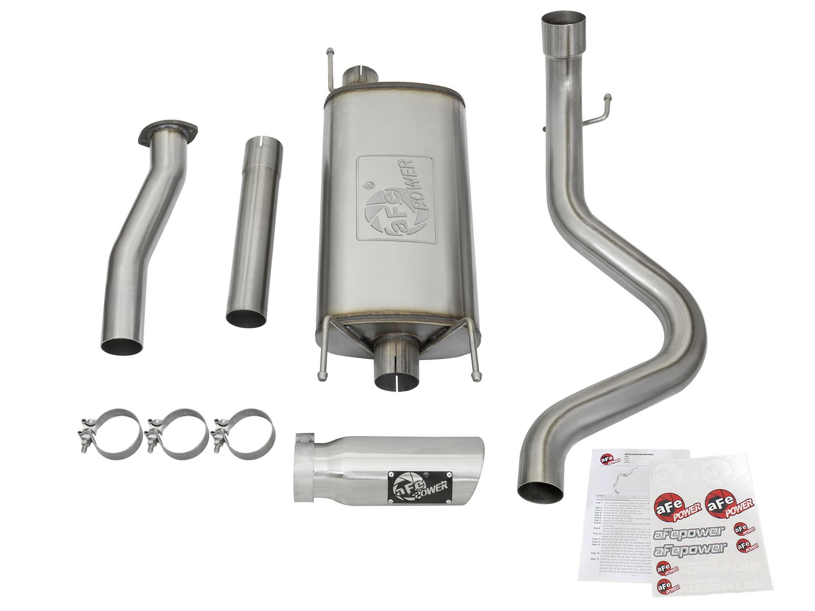 aFe POWER MACH Force-Xp 3" Stainless Steel Cat-Back Exhaust System - Polished Tip - Click Image to Close