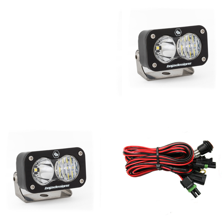 Baja Designs LED Work Light Clear Lens Driving Combo Pattern Pair S2 Sport - Click Image to Close