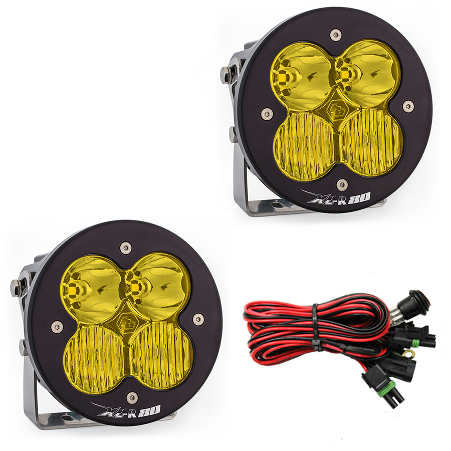 Baja Designs LED Light Pods Amber Lens Driving Combo Pattern Pair XL R 80 Series - Click Image to Close