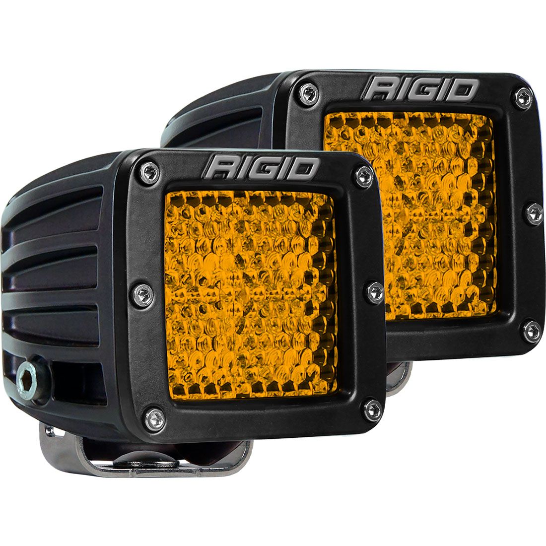 Rigid Industries Diffused Rear Facing High/Low Surface Mount Amber Pair D-Series Pro - Click Image to Close