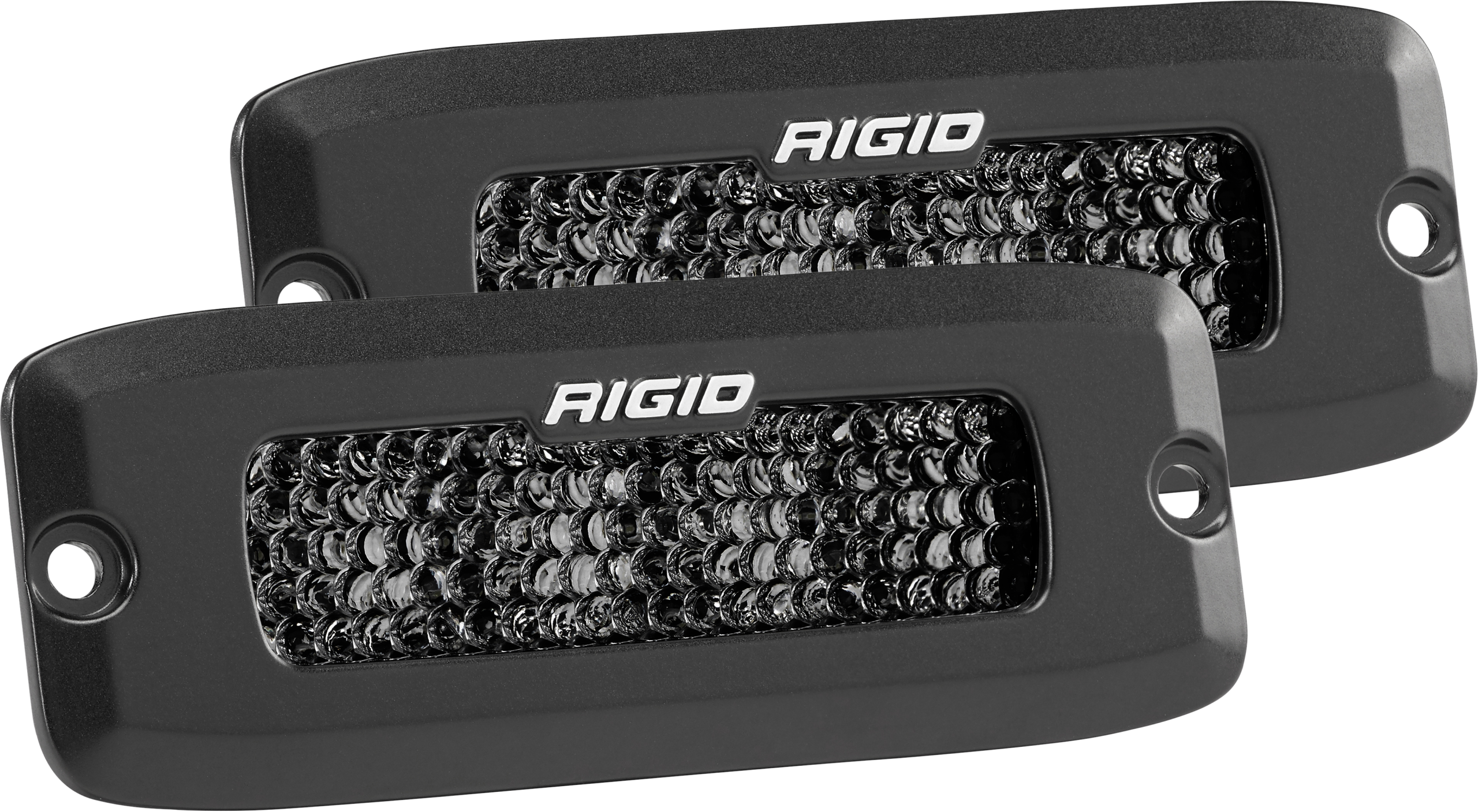 Rigid Industries Driving Diffused Black Flush Mount Pair SR-Q Pro