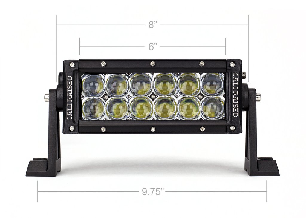 Cali Raised 8 In. Dual Row 5D Optic OSRAM LED Bar Cali Raised 8 In. Dual Row 5D Optic OSRAM LED Bar