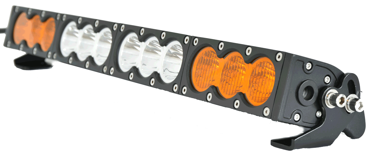 X6 10W Series 2D Amber White 32" Single Row LED Light Bar - 17,100 Lumens - Combo Beam - Click Image to Close