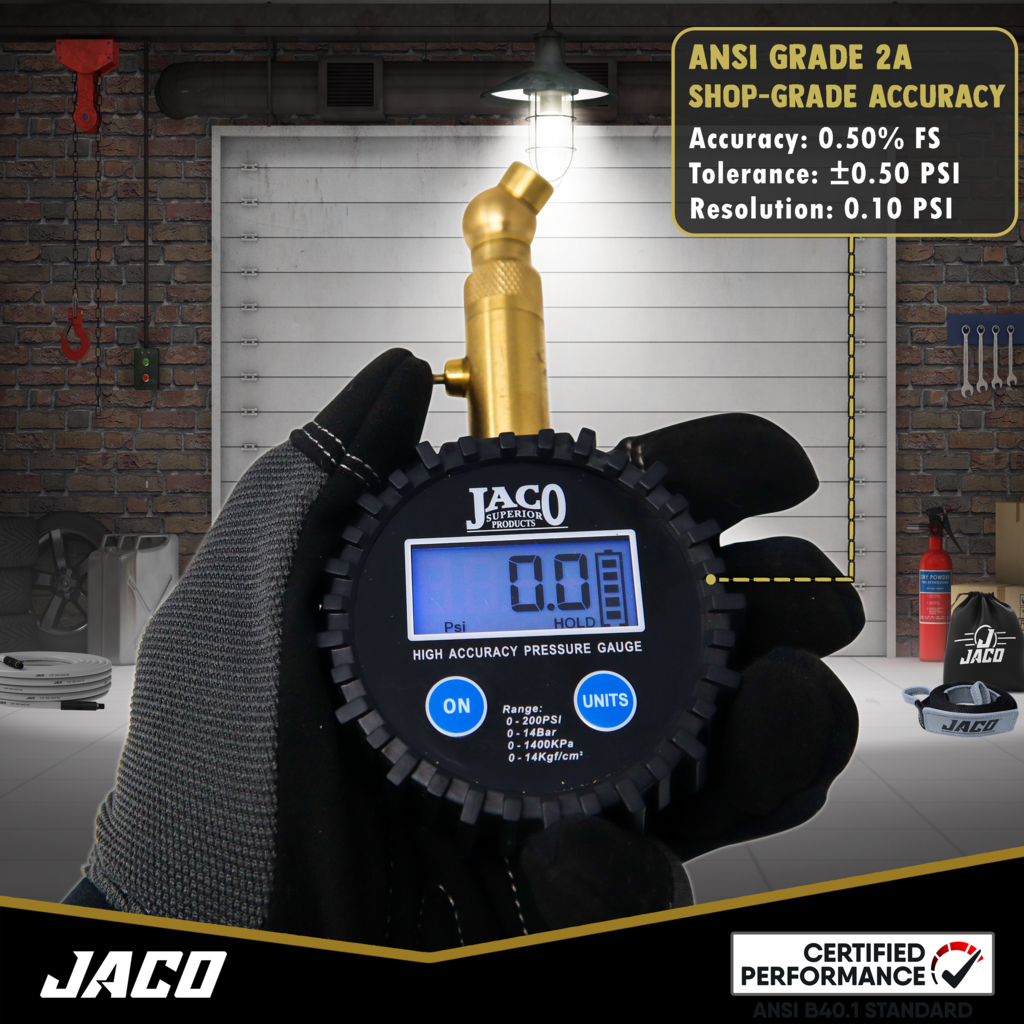 JACO Elite Digital Tire Pressure Gauge - 100 PSI
