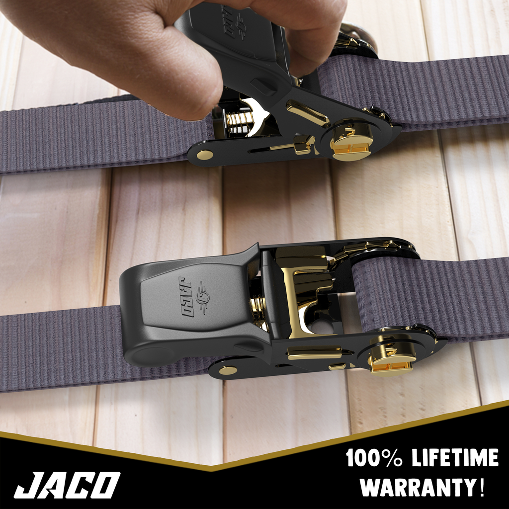 JACO Tie Down Ratchet Straps (Medium Duty) 1 in x 15 ft