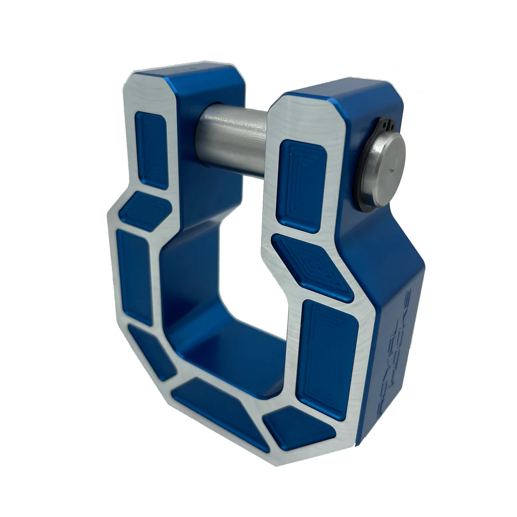 *NEW* - Royal Hooks Show Shackle - D Ring Hook - Aluminum; Blue Milled