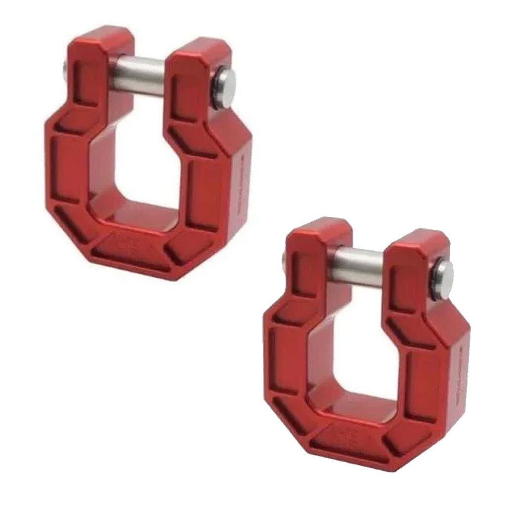 *NEW* - Royal Hooks Show Shackle - PAIR - D Ring Hook - Aluminum; Red