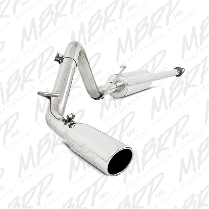 MBRP 2.5 INCH CAT-BACK EXHAUST SINGLE SIDE EXIT, STREET PROFILE; 2005-2015 TOYOTA TACOMA - Click Image to Close