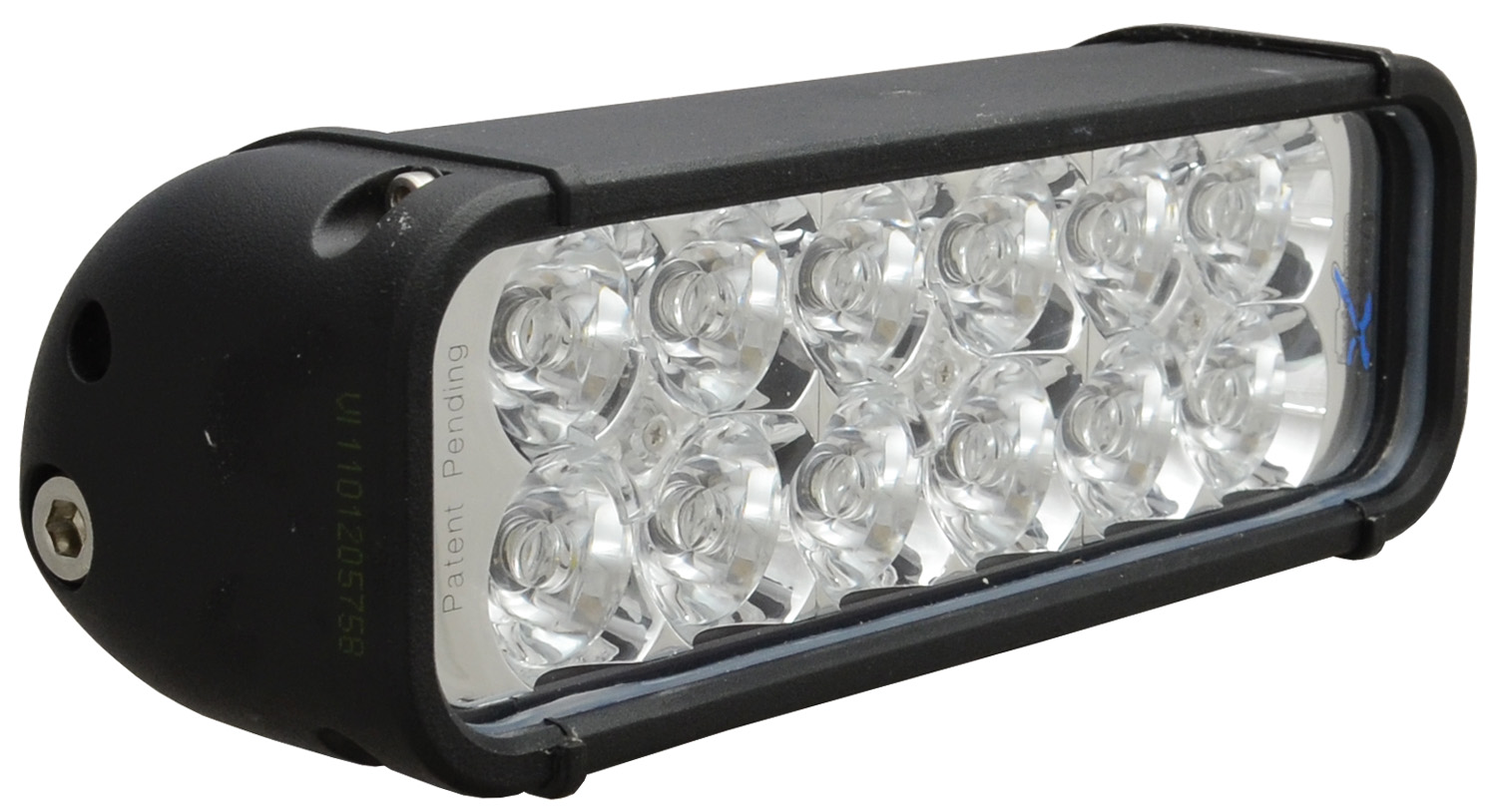 8" LED LIGHT BAR BLACK 12 3W LED'S EURO - Click Image to Close